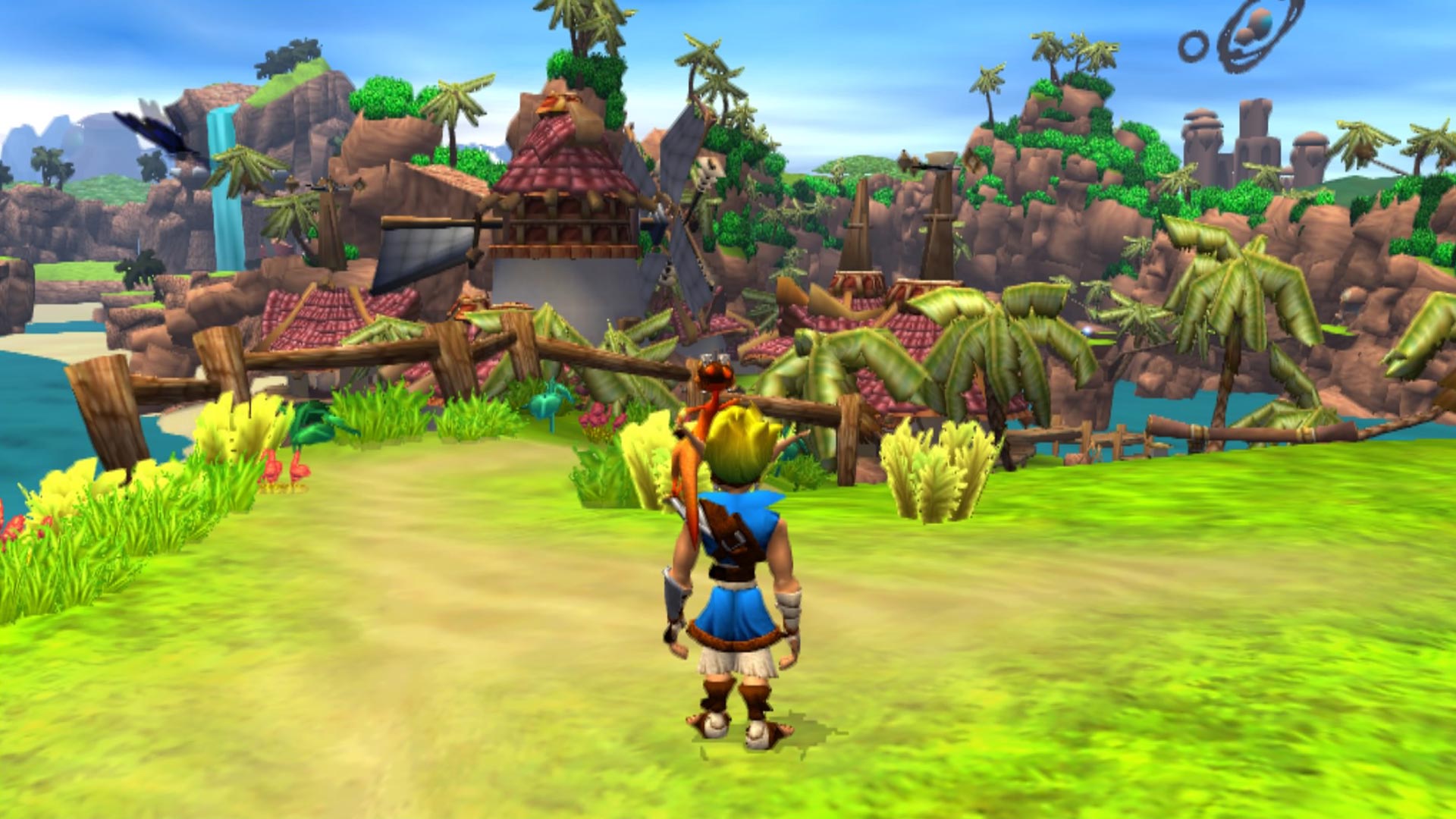 Vibrant depiction of the world in Jak and Daxter, featuring various landscapes from the game series